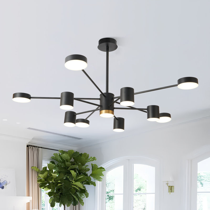 10 - Light LED Sputnik Modern Linear Chandelier
