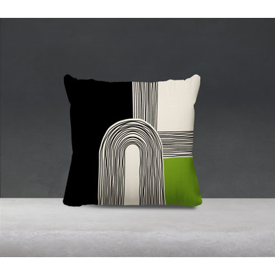 Cassie Abstract Spun Polyester Indoor/Outdoor Reversible Throw Pillow