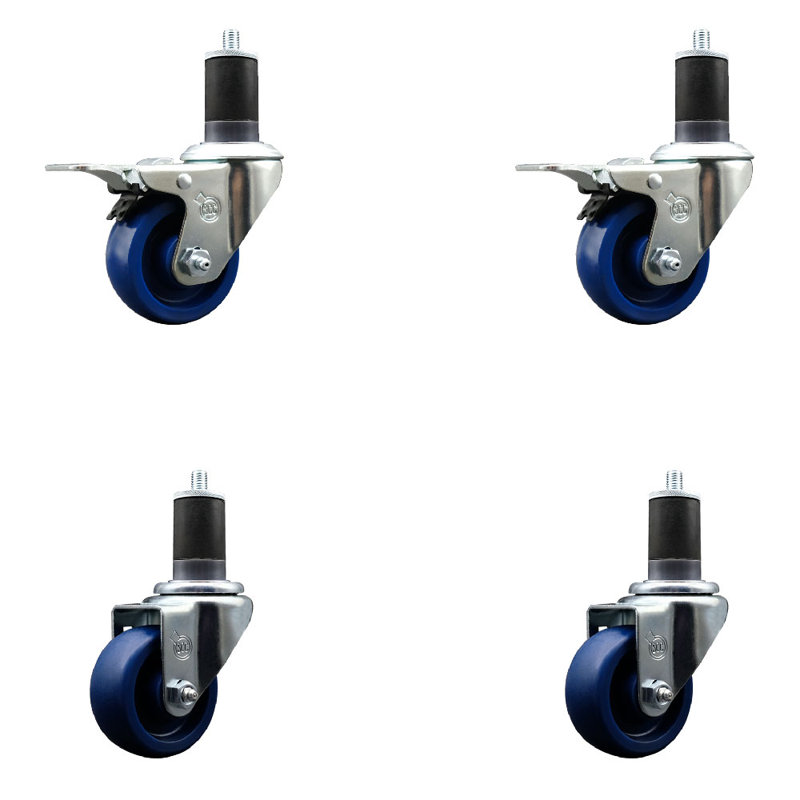 Ensemble de roulettes extensibles en poly 1 - 5/8 po - 2 freins à verrouillage total