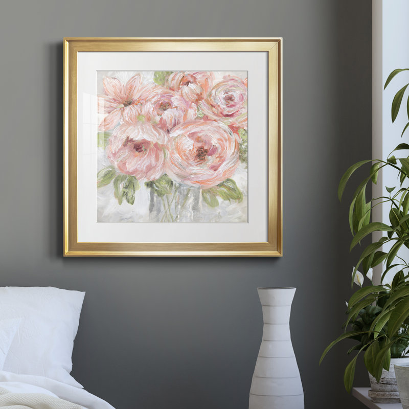 «Sassy Bouquet» par J Paul, reproduction d'art sur papier encadrée, H 26,5 po x l 26,5 po x P 1,5 po, Papier encadré doré