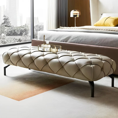 Nordic Light Luxury Bed End Stool Sofa Stool Faux Leather Upholstered Bench