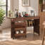 Table de couture pliante multifonctionnelle en noyer sur roulettes verrouillables - poste de travail 4-en-1, bureau d'ordinateur, table de bout et rangement de cuisine avec tablettes