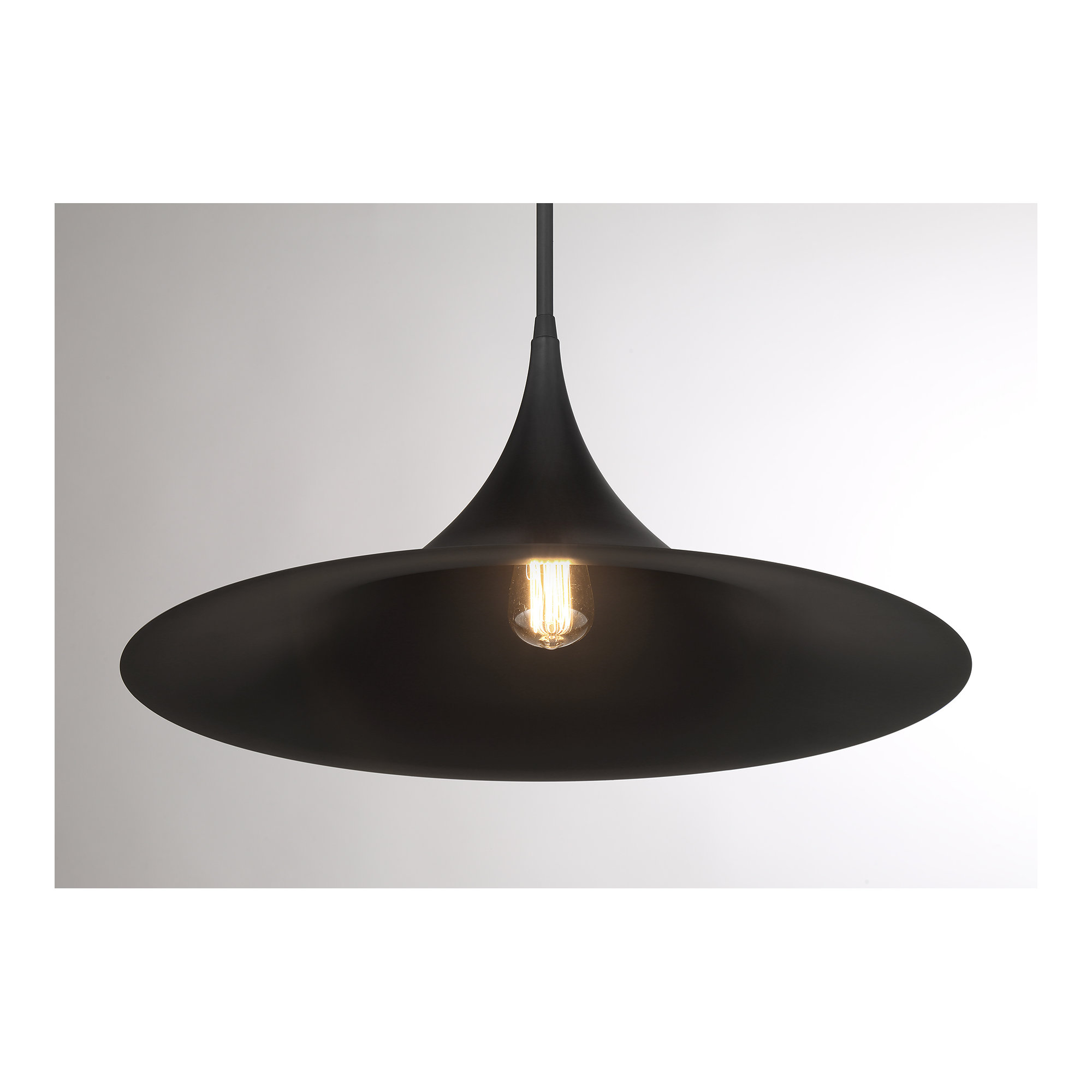 Lorient Single Light Dimmable Pendant, Matte Black