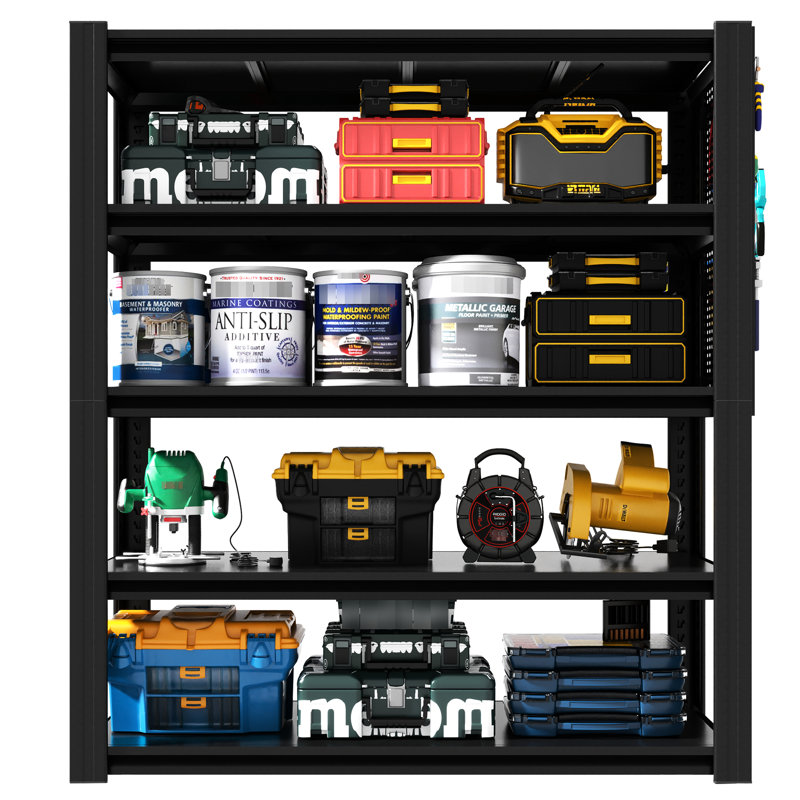 5 Adjustable Shelving With And 72"H Height, Ideal For Office Workshop Storage, 400 Lbs Per Shelf Storage Rack Shelves, Suitable Basement Retail Pantry,