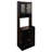 Large Black Kitchen Pantry Cabinet Hutch with Microwave Stand, Buffet Sideboard Coffee Bar Cabinet, Freestanding Farmhouse Storage