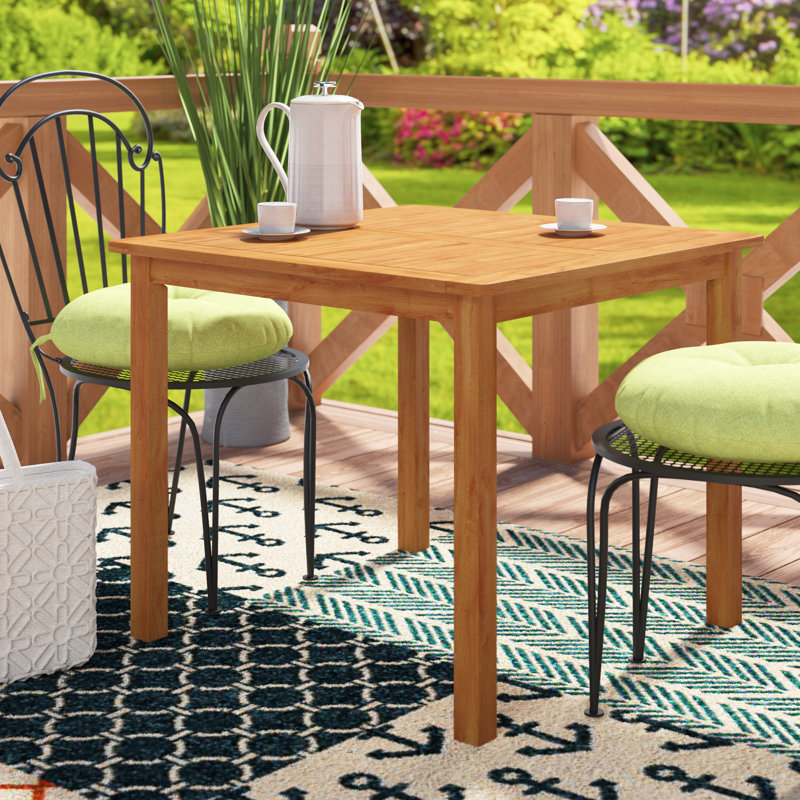 Alexandrine Square Yellow Balau Outdoor Dining Table , 32'' in. W 32'' in. D