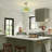 1-Light Mid-Century Modern Round Colored Glass Semi Flush Mount Ceiling Light-1137704655