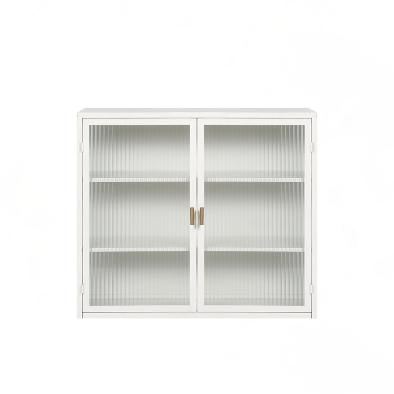 Armoire murale 27,56 po, Doré, Blanc