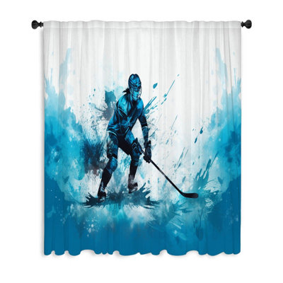 Hockey Blackout Curtain Single Panel