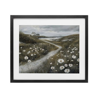 «Daisies long Coastal Path», reproduction sous verre encadrée, conception par Imagine It Images