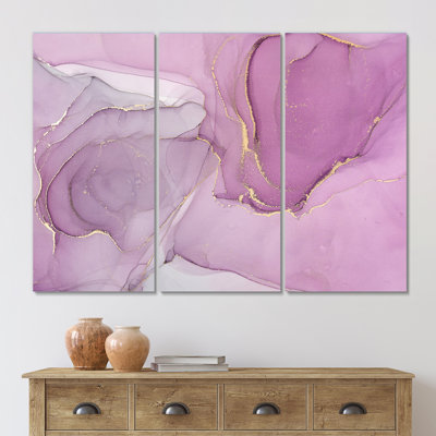Mauve liquide Art Waves I - impression sur toile murale moderne