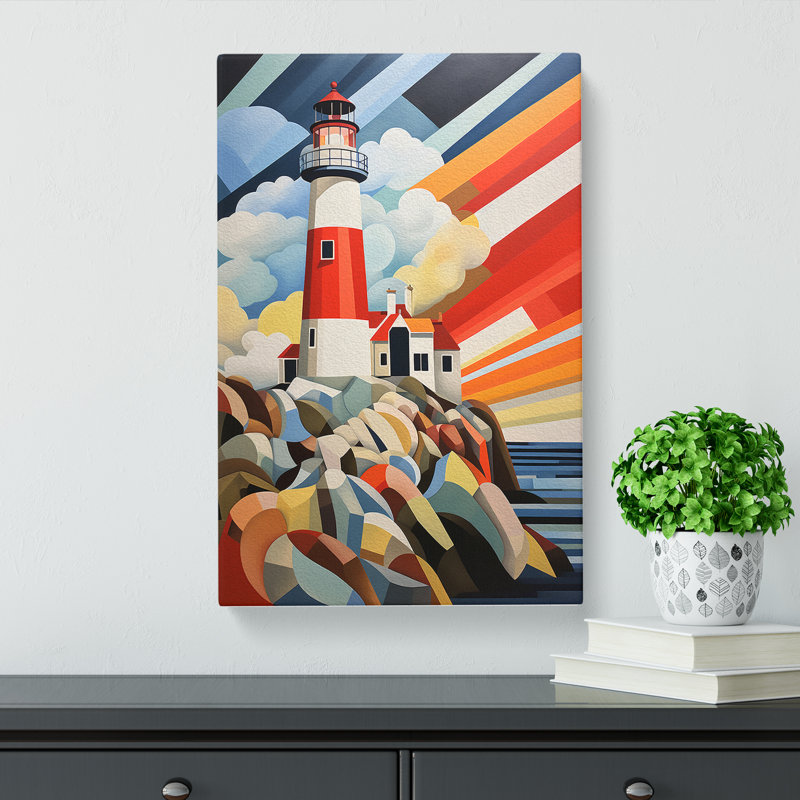 Lighthouse Constructivism - Wrapped Canvas Print, 50cm H x 35cm W x 3cm D