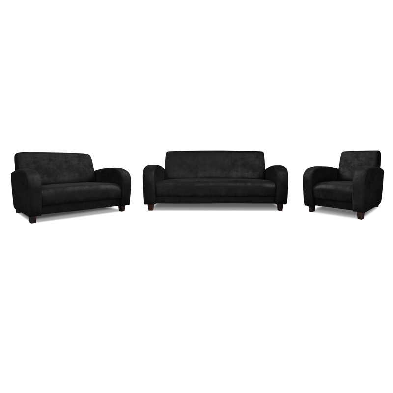 Upholstered Club Chair, Schwarz