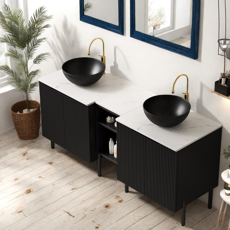 Meuble-lavabo moderne (doit inclure le meuble-lavabo et le lavabo) avec rangement