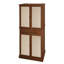 Armoire 4 portes avec 1 tiroir, capacité de charge de 210 lb, technique d'ingénierie, résistante aux rayons du soleil et aux égratignures, tablettes réglables, charnière en métal ouverte à 180 degrés, surmatelas, noyer foncé, panneau de particules avec lb