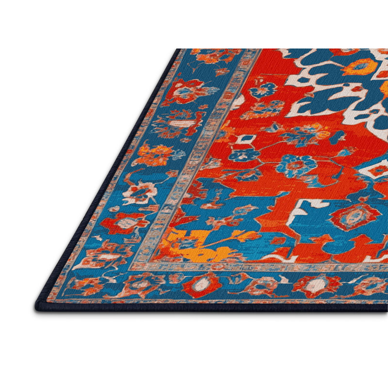 Machine Washable Tabriz Gray Area Rug, Rectangle 6' x 9'
