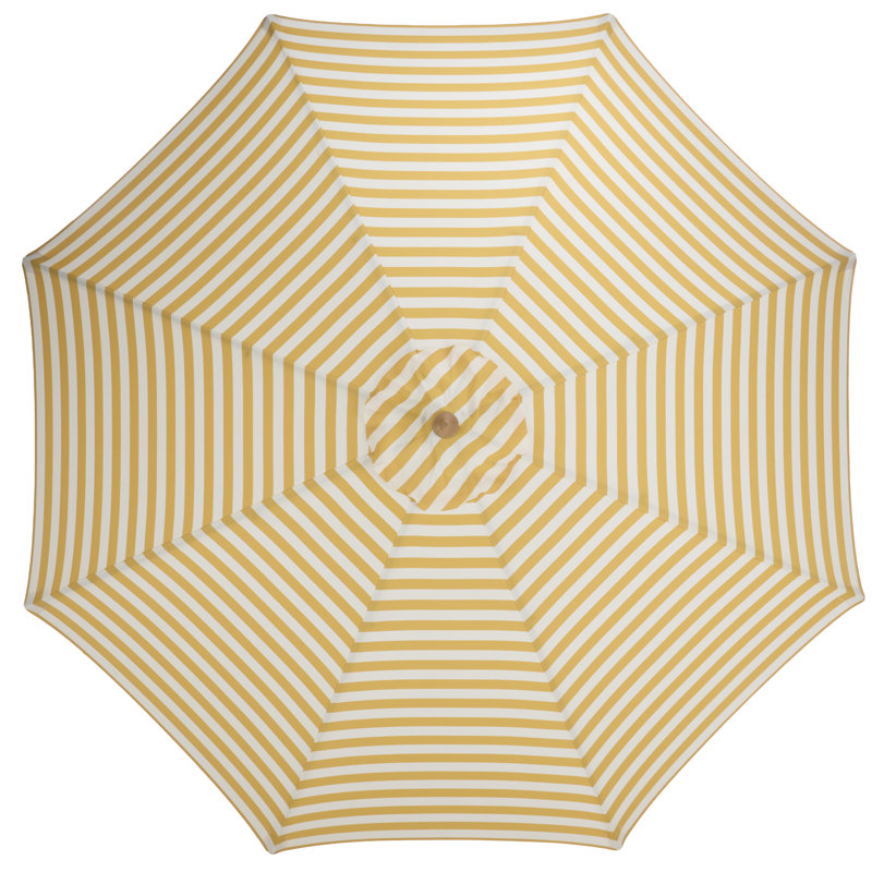 Parasol en bois Whisenant de 2,74 m, Rayures bleu marine