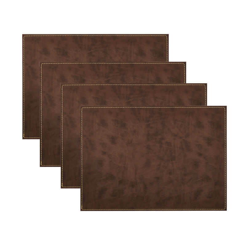 Ensemble de 4 napperons Crimins Rect Amapola, Brun foncé