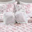 Ensemble de courtepointe réversible en microfibre 4 pièces rose double / grand
