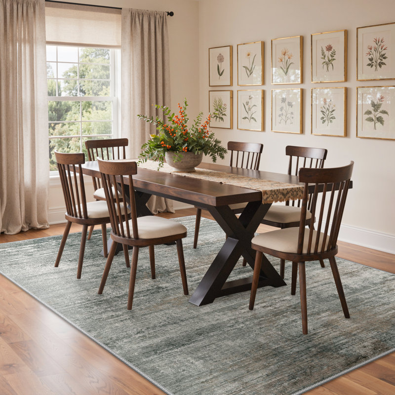 Modern Abstract Machine Washable Brown / Gray / Orange Indoor Area Rug With Non-Slip Backing, Rectangle 6' x 9'
