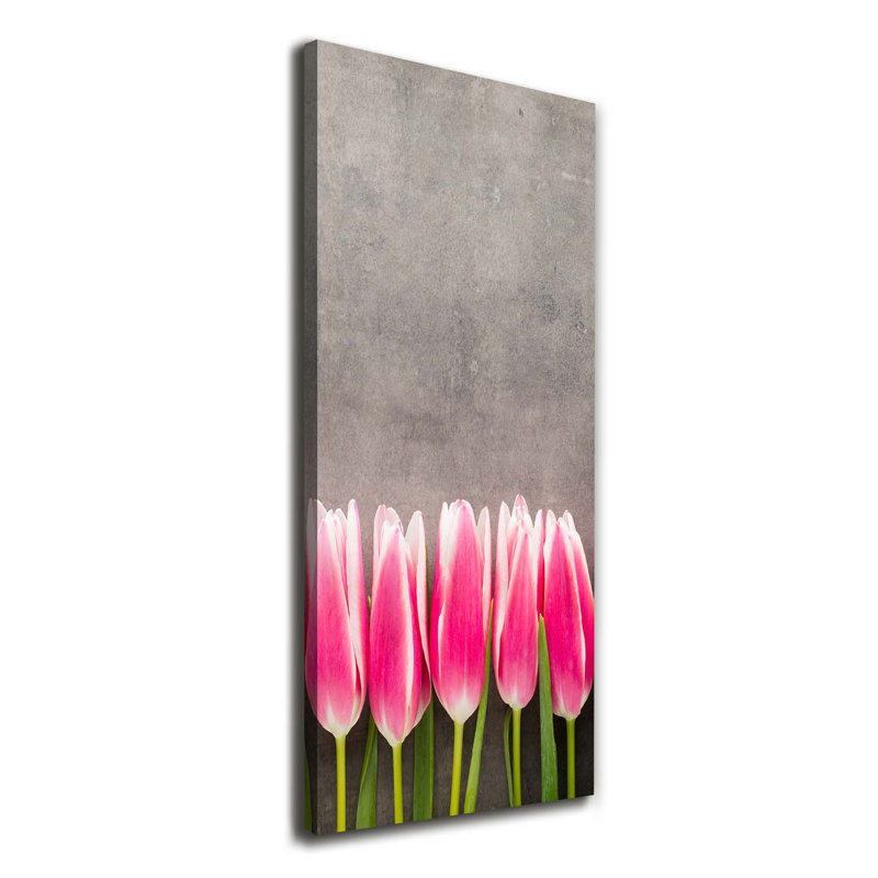 Pink Tulips - Wrapped Canvas Print