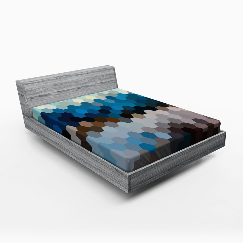 Microfiber Geometric Fitted Sheet, Full Fitted Sheet