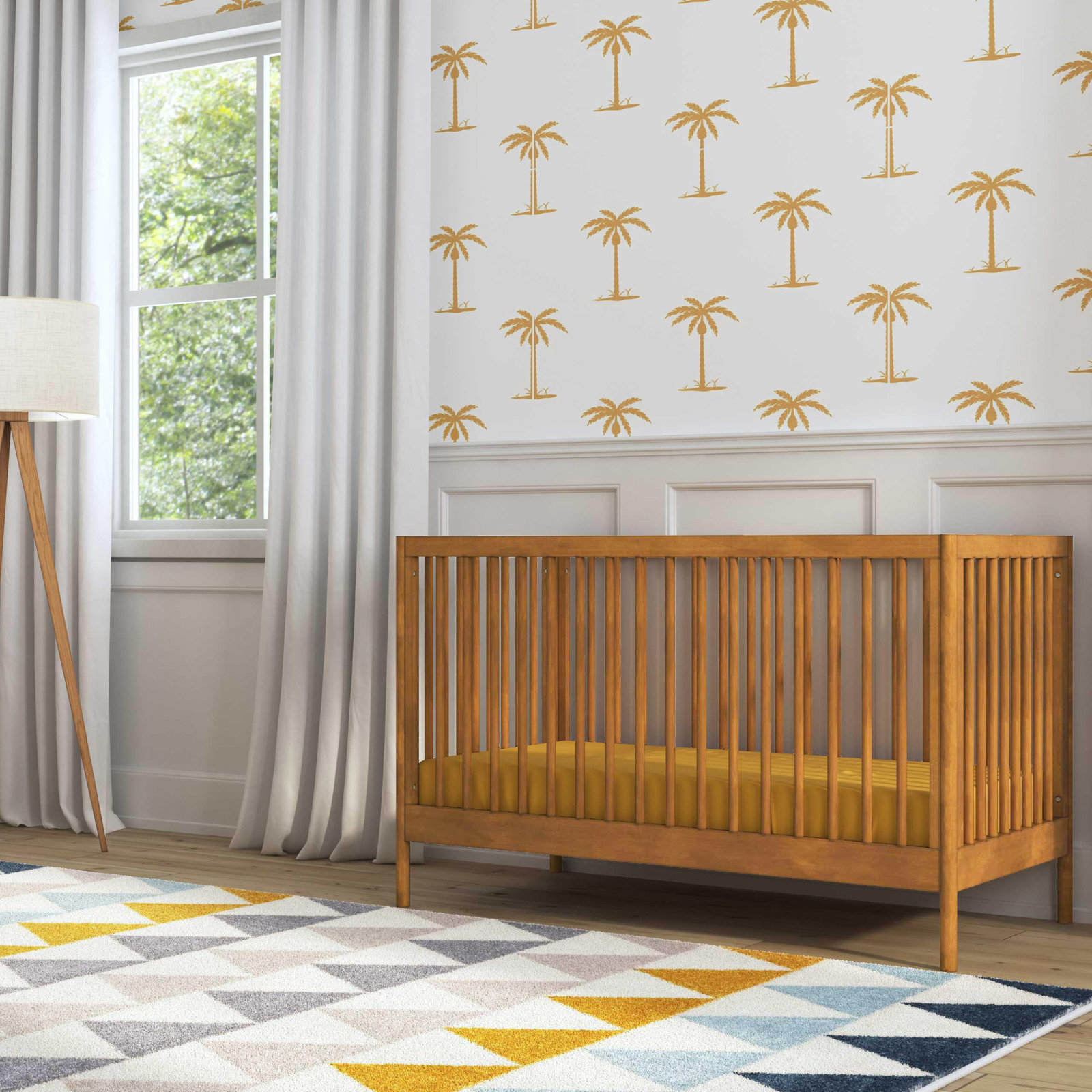 Birdie 3 in 1 Convertible Crib, Chestnut