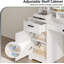 Bureau de direction blanc de 58 pouces avec bureau Storag, bureau de 58 pouces blanc avec 6 tiroirs, bureau de rangement avec rangement, bureau rustique, bureau rustique 