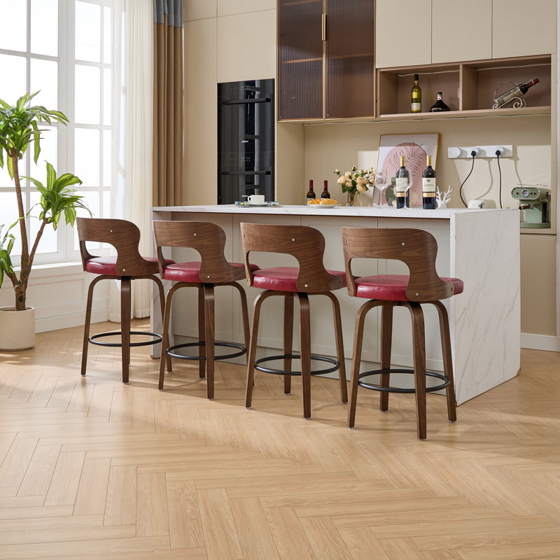 Tabourets de bar et de comptoir pivotants, Rouge