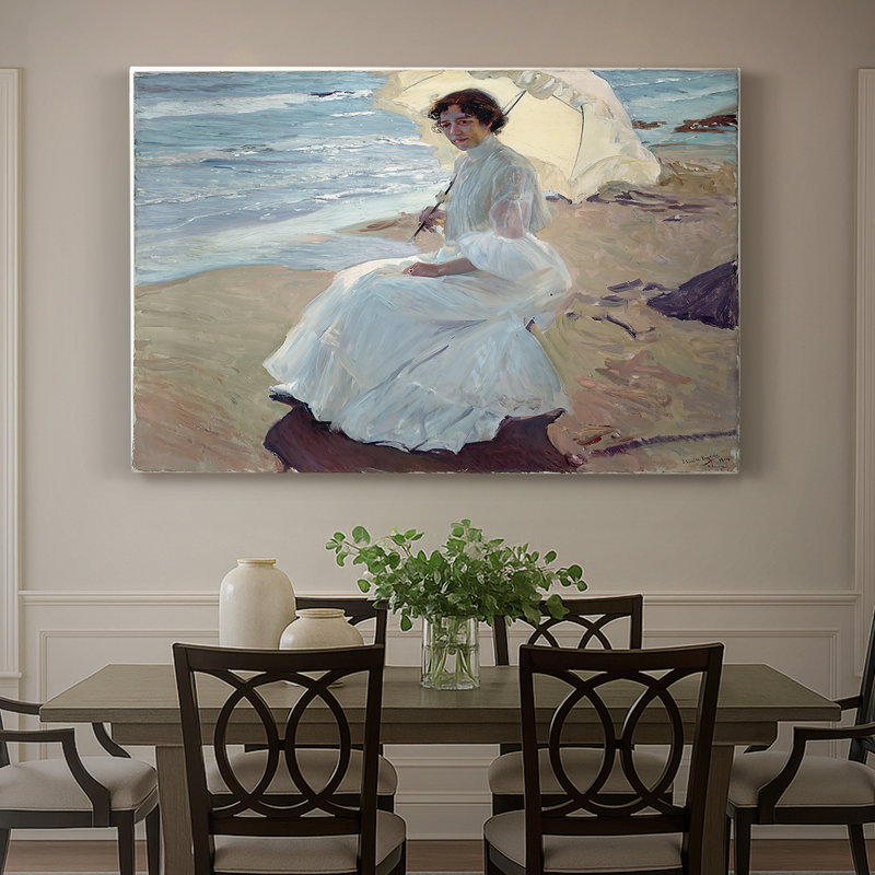 Clotilde sur la plage (Clotilde en la playa) - Jooa Sorolla - Toile tendue avec châssis - 1904, 32 x 48