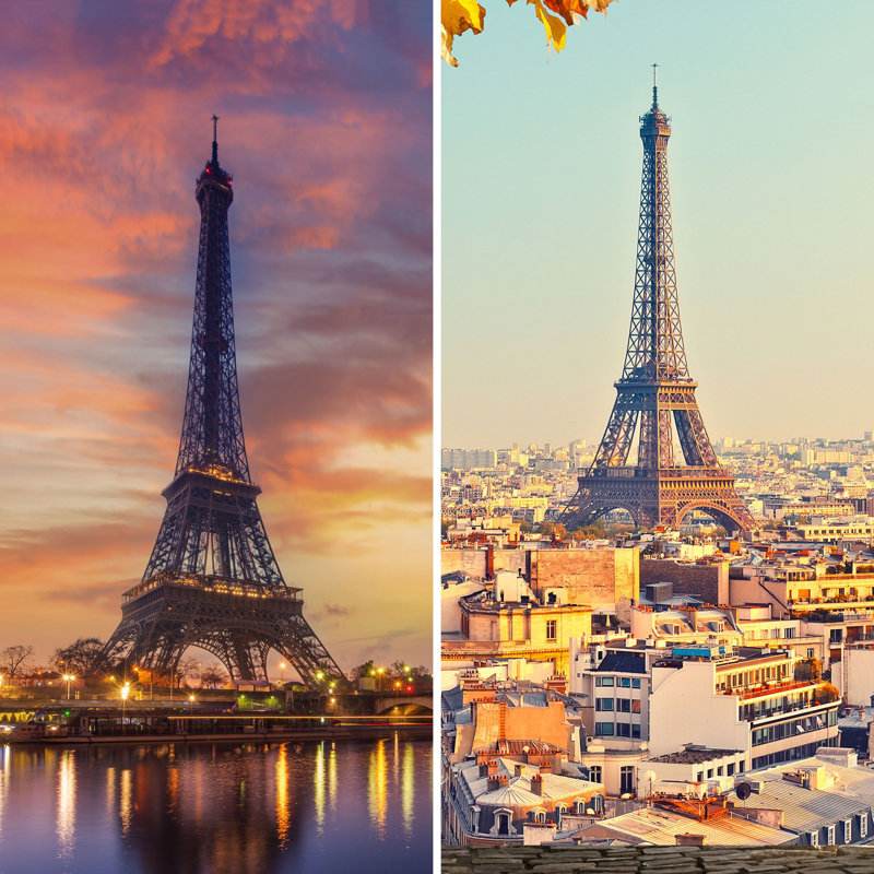 Paravent European Holiday, Coucher de soleil Eiffel