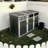 Garbage Bin Shed Stores 3 Trash Cans Metal Outdoor Bin Shed for Garbage Storage,Dark-grey
