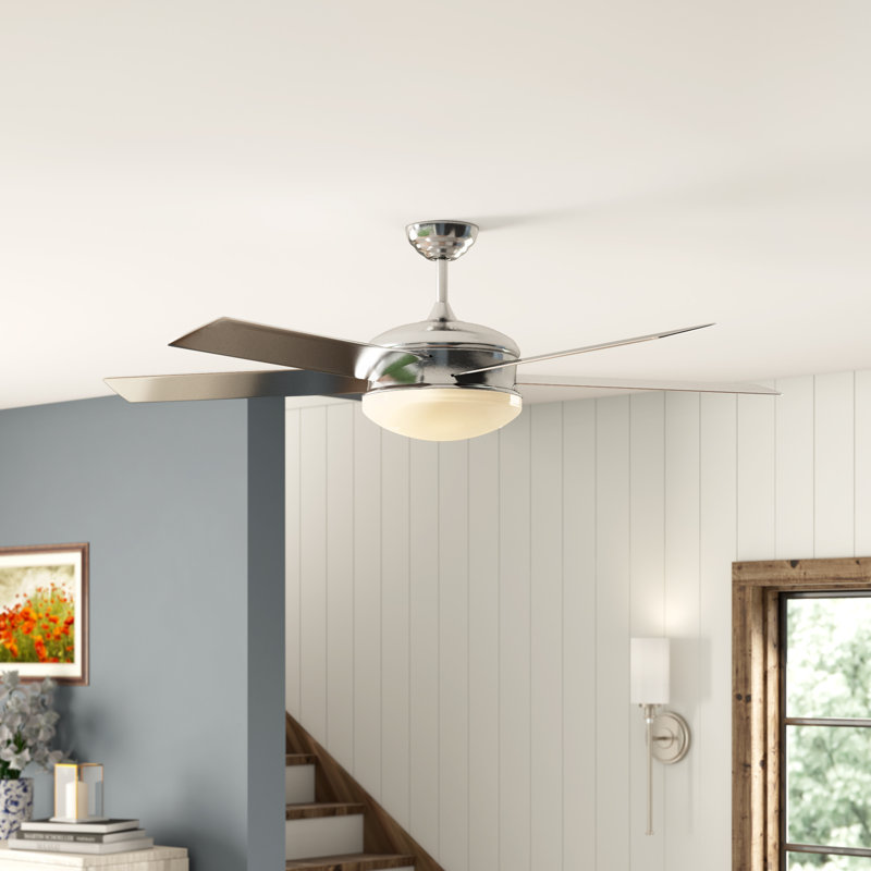 Fresno 60'' Ceiling Fan with LED Lights, Brushed Nickel with Silver Blades