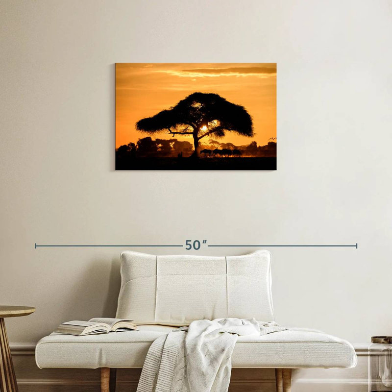 Silhouette d'acacia Harnek Amboseli, H 20 po x l 30 po