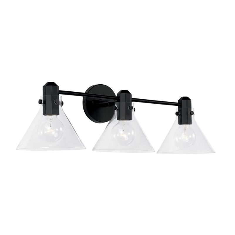 3 - Light Dimmable Vanity Light, Matte Black