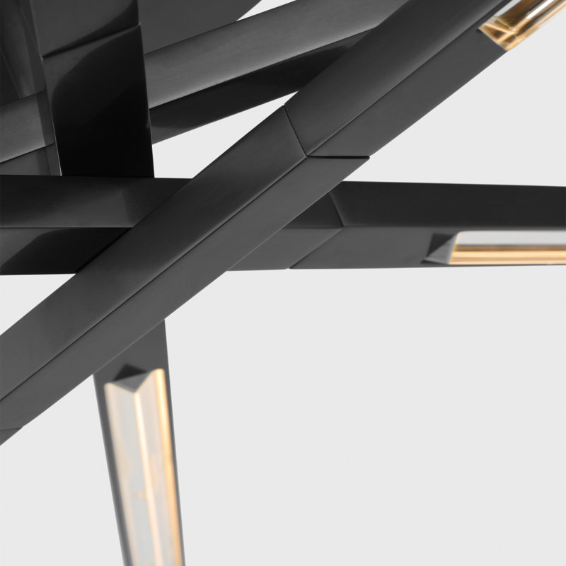 Sean Lavin Cityscape 8-light Medium Flush in Bronze with Crystal shade, Bronze, 5.1" H x 36.4" W x 36.4" D