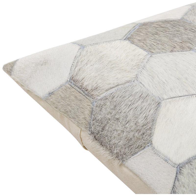 Fayet 18" Rustic Cotton and Leather Pillow Cover