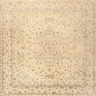 Tapis oriental en laine beige / rose clair Janiyah
