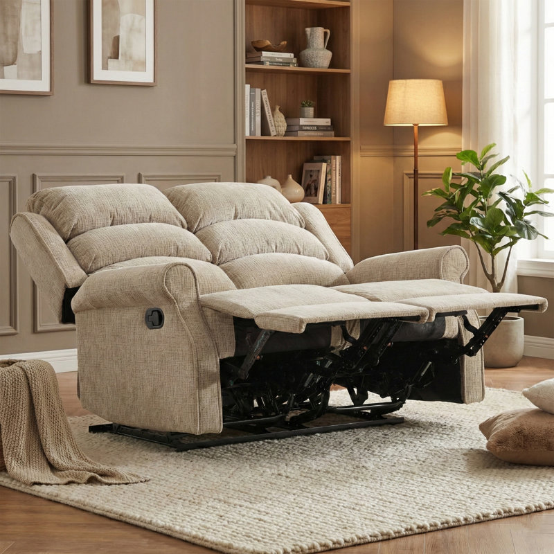 Constantino 2 Seater Reclining Loveseat, Beige, 2