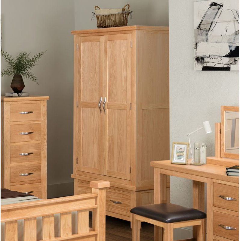 Aponte 2 Door Solid Wood Wardrobe