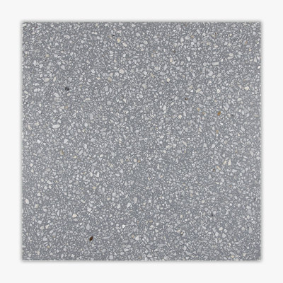 Medium Grey Polished 24x24 Real Terrazzo Tile