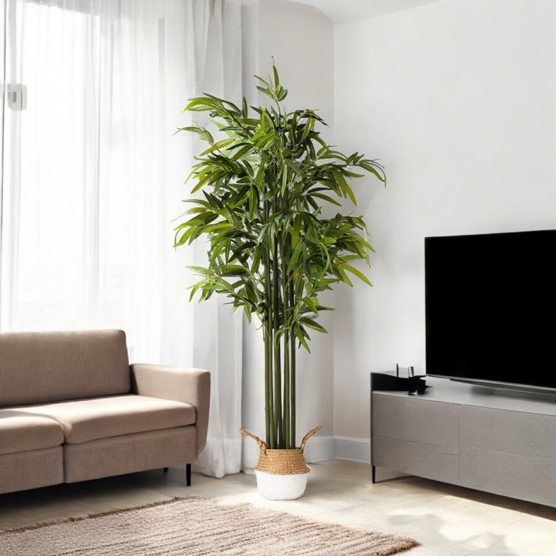 Artificial Bamboo Tree In Nursery Pot, 60" H x 28" W x 28" D