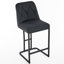 Tabourets de bar modernes rembourrés (2), structure en métal sécurisée à boutons, siège confortable - gris pour la cuisine, le bar, les tabourets de salle à manger 2 pièces, dossier à boutons, gris fort-11254438