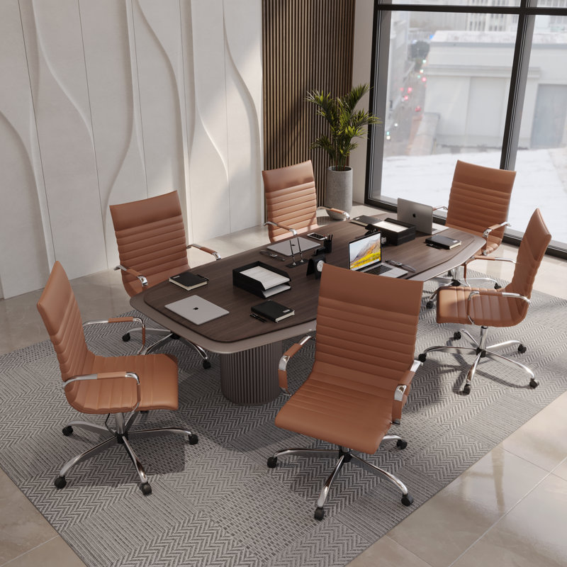 Fauteuil de conférence ergonomique Sorrells, Brun clair