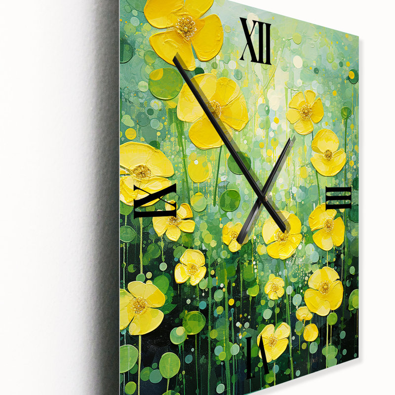 Horloge murale Buttercups Bliss Sunshine, Très grand