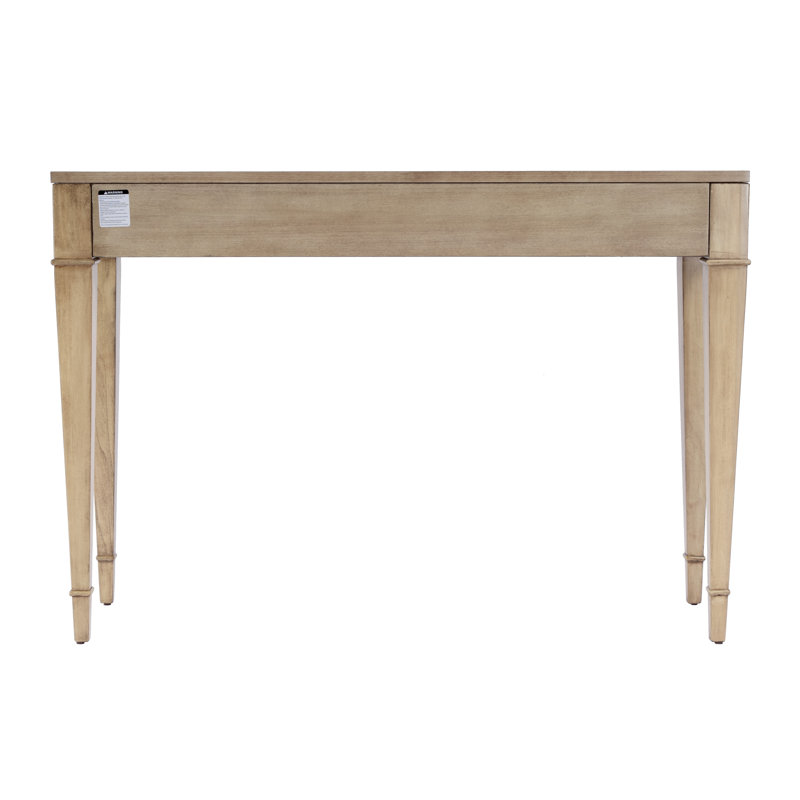 Kai 2 Drawer 45" Burl Wood Console Table, Antique Beige