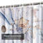 Rideau de douche en tissu avec 12 crochets Watercolor Sea Shells-203078709