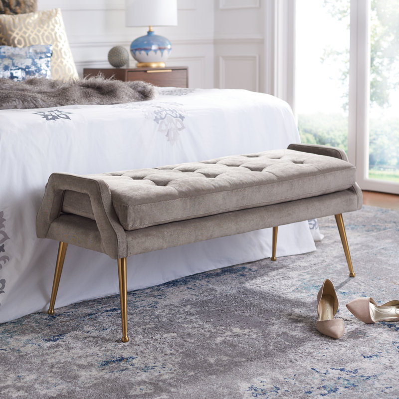 Corey-Taylor Upholstered Bench, Silver Gray