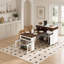 Table de salle à manger extensible avec plateau pliable extra-long, îlot de cuisine roulant avec tiroirs, prise de courant et verrou de frein pour une utilisation polyvalente-2124180895