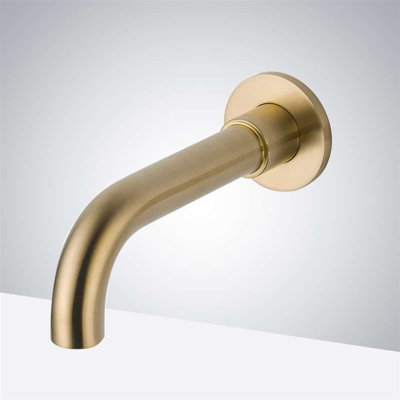 BathSelect Gold Wall-Mount Commercial Bathroom Touchless Faucet with Infrared Motion Sensor